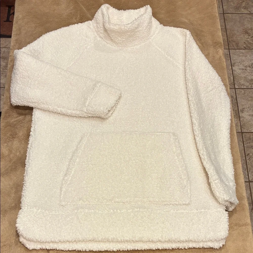 Haven XS Crm Cowl Neck FAUX Sherpa LOOK/Polyester pullover NWOT.SEE sewn in tag. - Picture 1 of 7